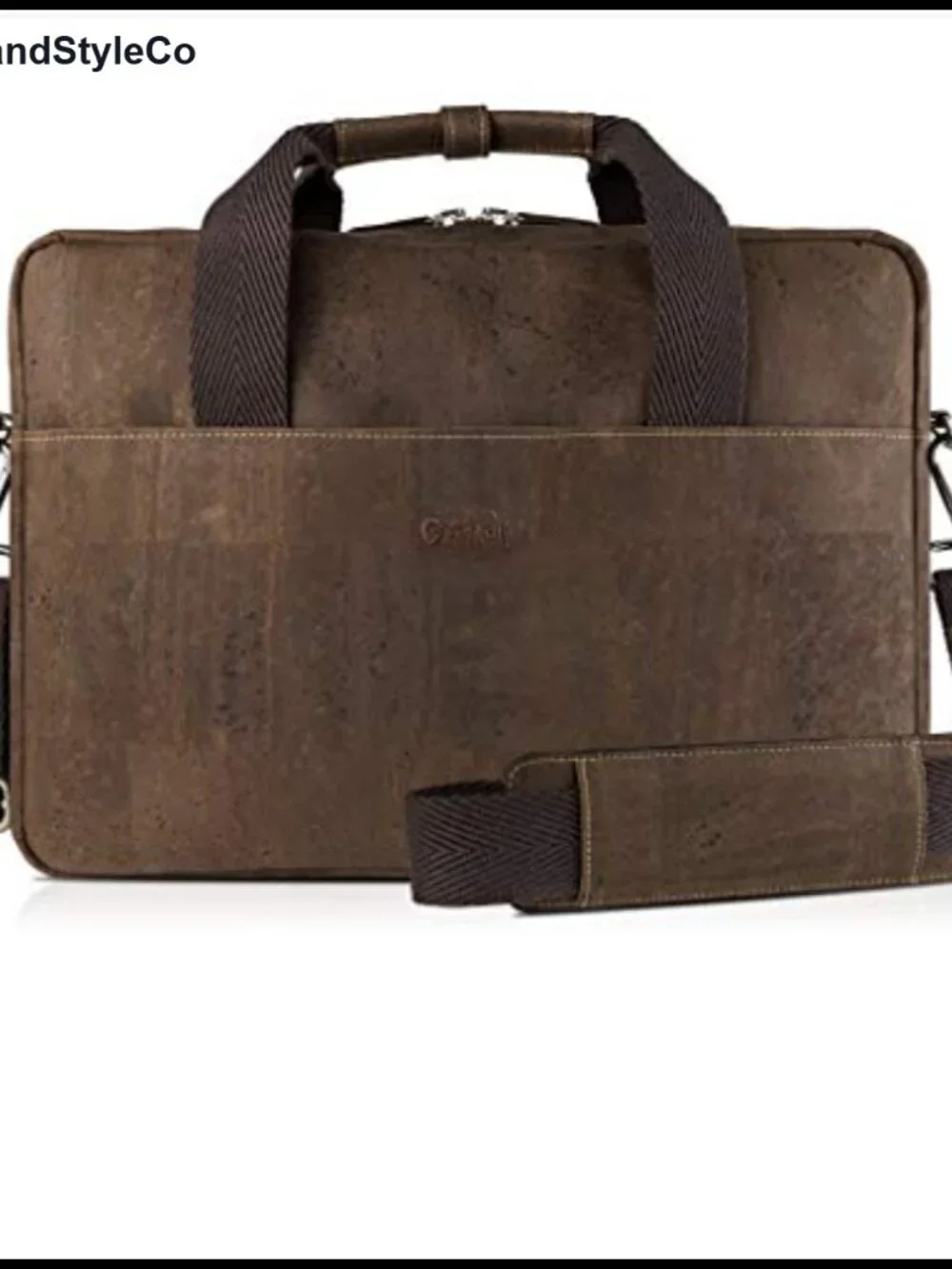 Cork Briefcase Vegan Leather Messenger Bag Laptop Work